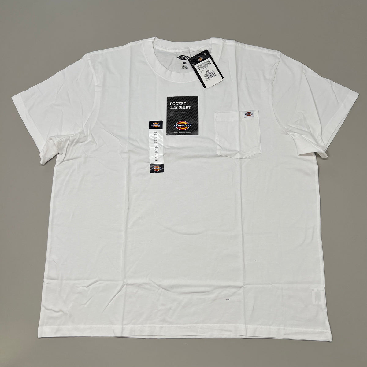 DICKIES Lightweight Short Sleeve Pocket Tee Shirt Men's Sz 3XL White WS436WH