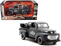 1948 Ford F-1 Pickup Truck and 1942 Harley-Davidson WLA Flathead Motorcycle Matt Dark Gray "Harley-Davidson Custom" 1/24 Diecast Models by Maisto  free shipping USA