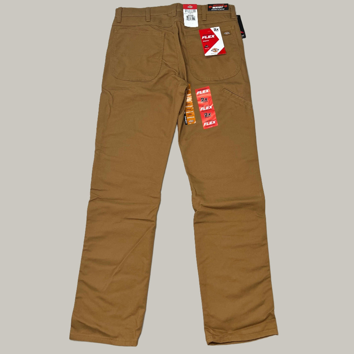DICKIES Flex Regular Fit Double Knee Pant Men's Sz 38X30 Stonewashed Brown Duck