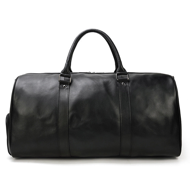 Handmade Full Grain Leather Carry-on Bag, Vintage Men's Travel Duffle & Gym Bag