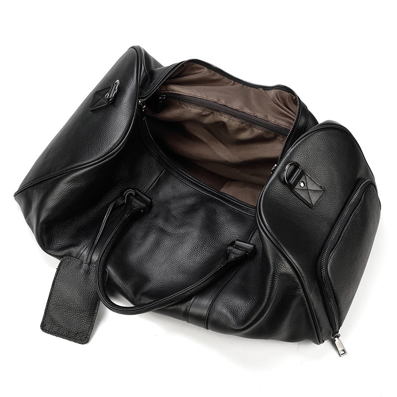 Handmade Full Grain Leather Carry-on Bag, Vintage Men's Travel Duffle & Gym Bag