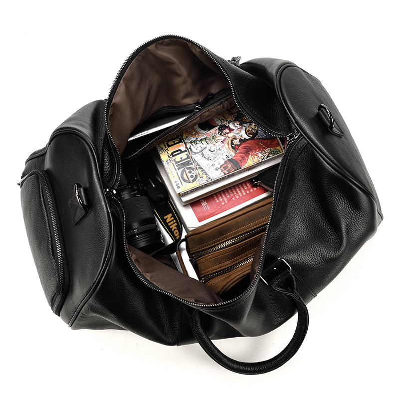 Handmade Full Grain Leather Carry-on Bag, Vintage Men's Travel Duffle & Gym Bag