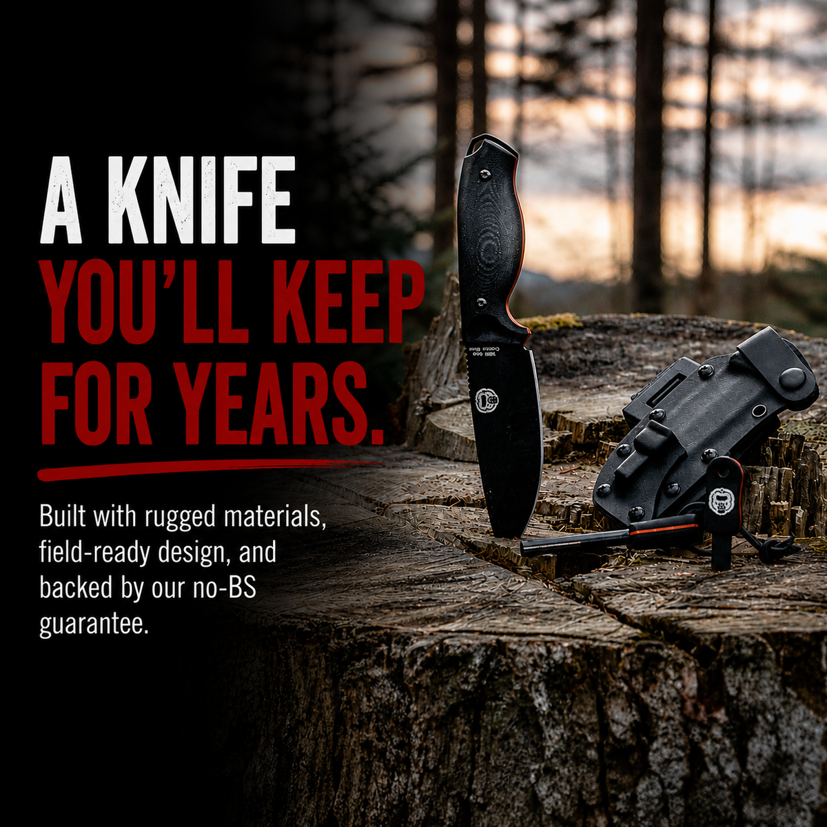 "The Bloodline" 1095 High Carbon Steel Bushcraft Survival Knife Gift Set