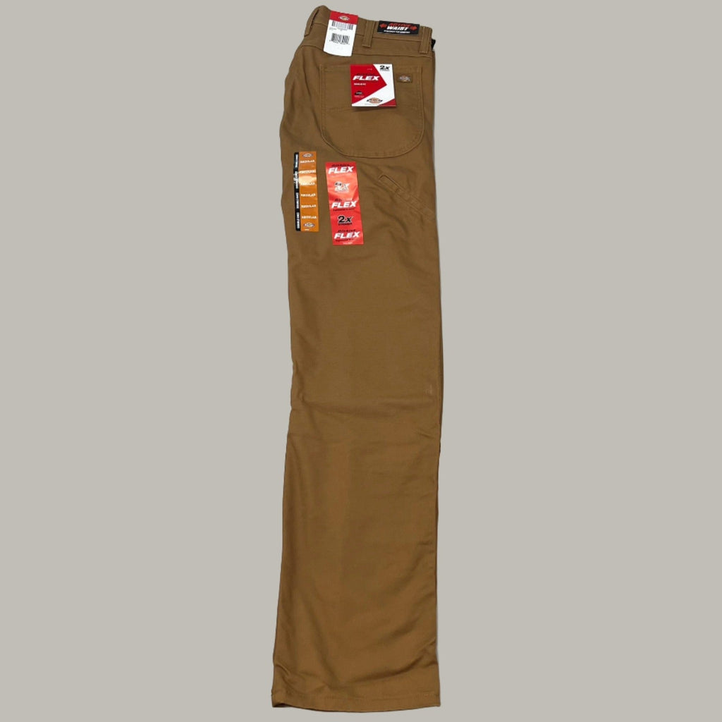 DICKIES Flex Regular Fit Double Knee Pant Men's Sz 36X34 Stonewashed Brown Duck