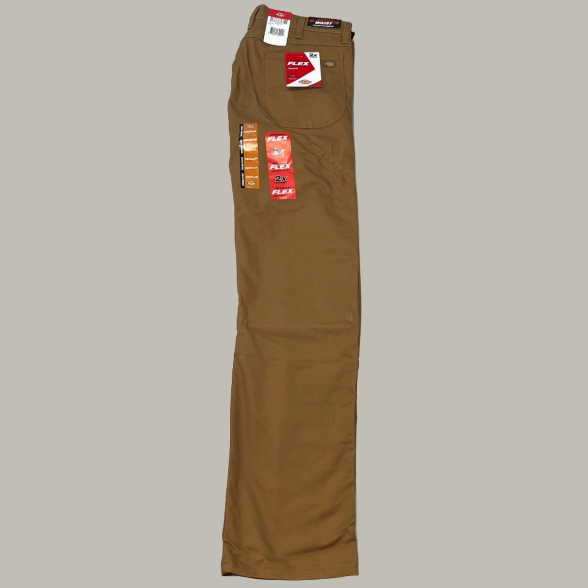 DICKIES Flex Regular Fit Double Knee Pant Men's Sz 36X34 Stonewashed Brown Duck