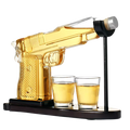 Hittcraft Pistol Decanter Set with Display Stand & Shot Glasses