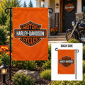 Harley Davidson 2 Sided Orange Garden Flag