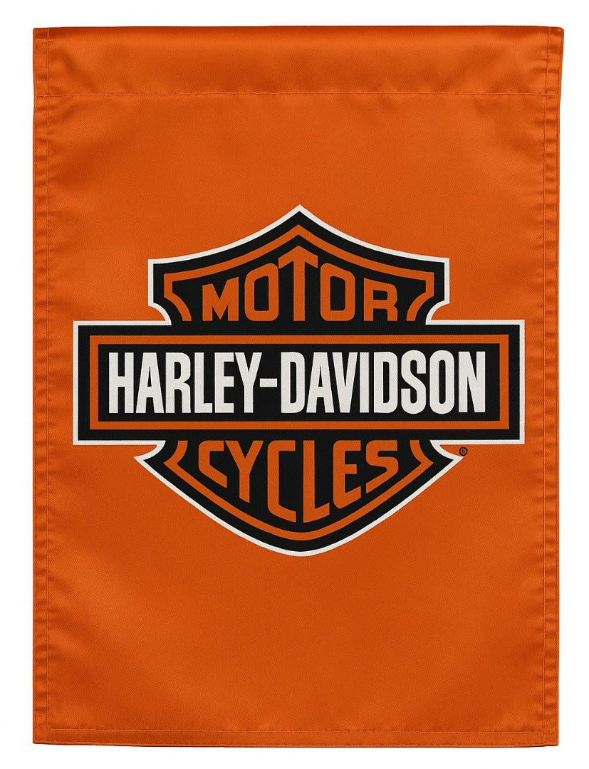 Harley Davidson 2 Sided Orange Garden Flag
